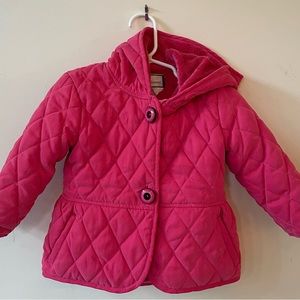 Widgeon pink quilted hooded jacket sz 18 months